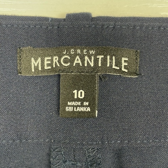 J. Crew Mercantile Ruby Slim Stretch Twill Mid-Rise Trouser Crop Pant Navy 10 - Picture 8 of 9